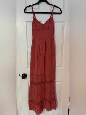 NWOT Hollister Terracotta Spaghetti-Strap Maxi Dress